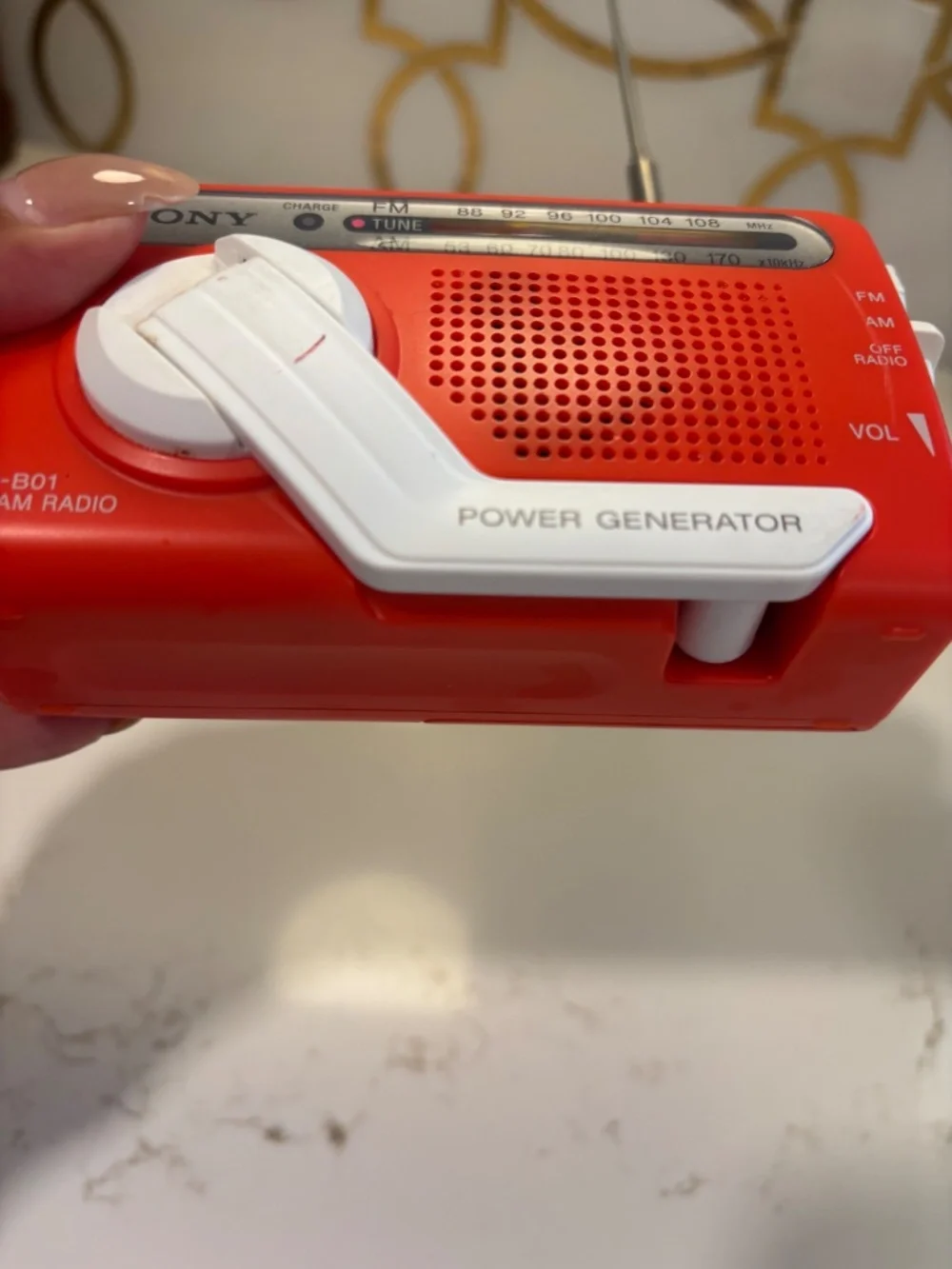 Sony ICF-B01 FM/AM Emergency Radio Power Generator Flashlight LED